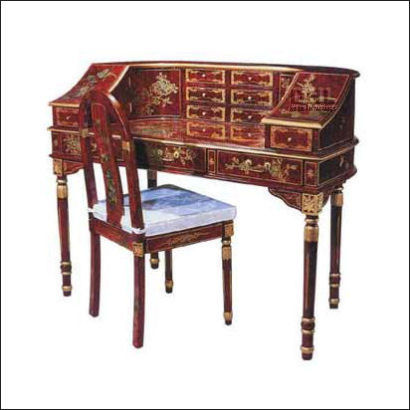 Oriental Lacquer Furniture Gloss Red Carlton House Desk