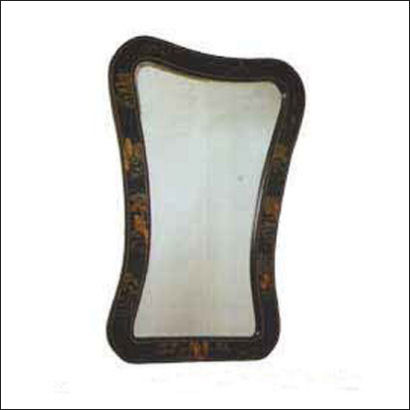 black french chinoiserie curved portrait mirror