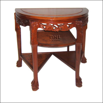 chinese rosewood furniture half round table plain design
