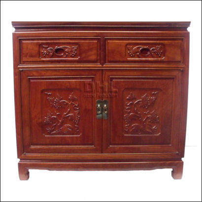 chinese rosewood furniture grape design 36 inch buffet front view