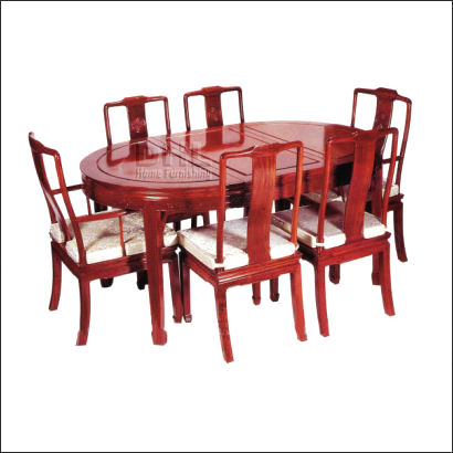 chinese rosewood furniture oval dining table bird and flower design