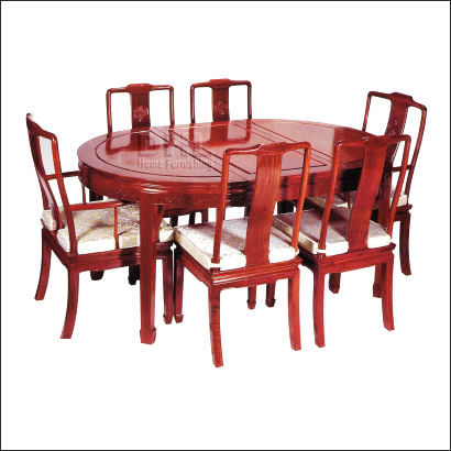 chinese rosewood furniture oval dining table plain design