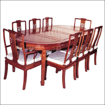 chinese rosewood furniture oval dining table grape design