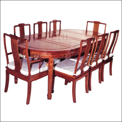 chinese rosewood furniture oval dining table plain design