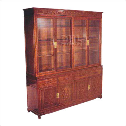 chinese rosewood furniture 72 inch buffet and display bird and flower design