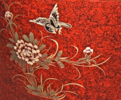 example of red bird and flower furniture