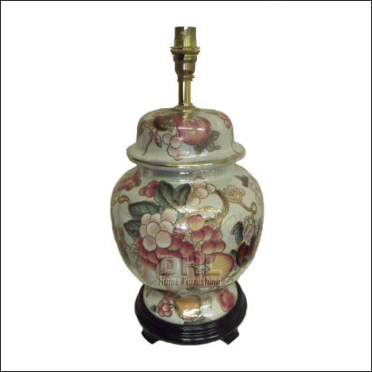 pearl temple jar table lamp with fruit