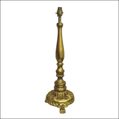 gold round base candlestick table lamp