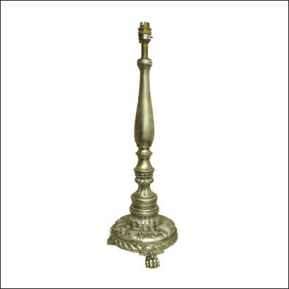 silver candlestick round base table lamp