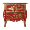 red-french-chinoiserie-curved-side-cabinet-front-view