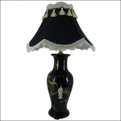 black mother of pearl table lamp with shade