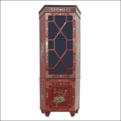 corner-display-cabinet-red-bird-and-flower-front-view
