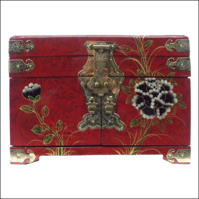 red-oriental-bird-and-flower-jewellery-box-front-view
