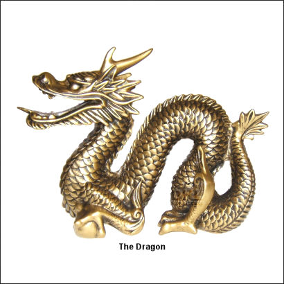 gold resin oriental dragon