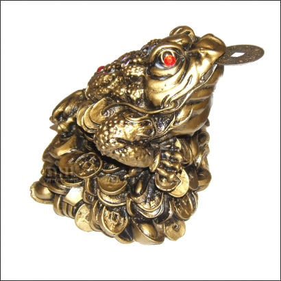 gold resin oriental large moon frog