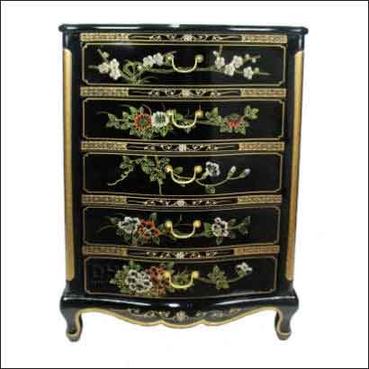 bedroom-black-bird-and-flower-chest-of-5-drawers-front-view