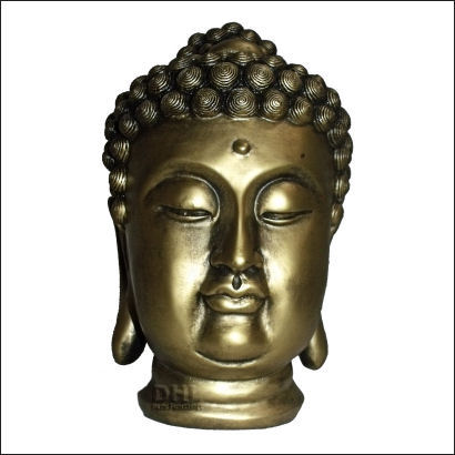 gold-resin-buddha-head-front-view