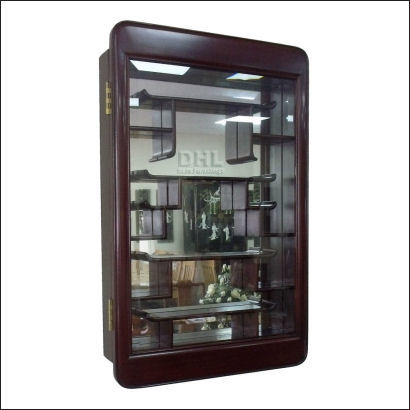Chinese Rosewood Curio Display Cabinet, Wall Mounted Curio Cabinet