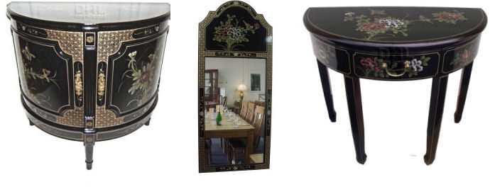 Some examples of Oriental black lacquer furniture